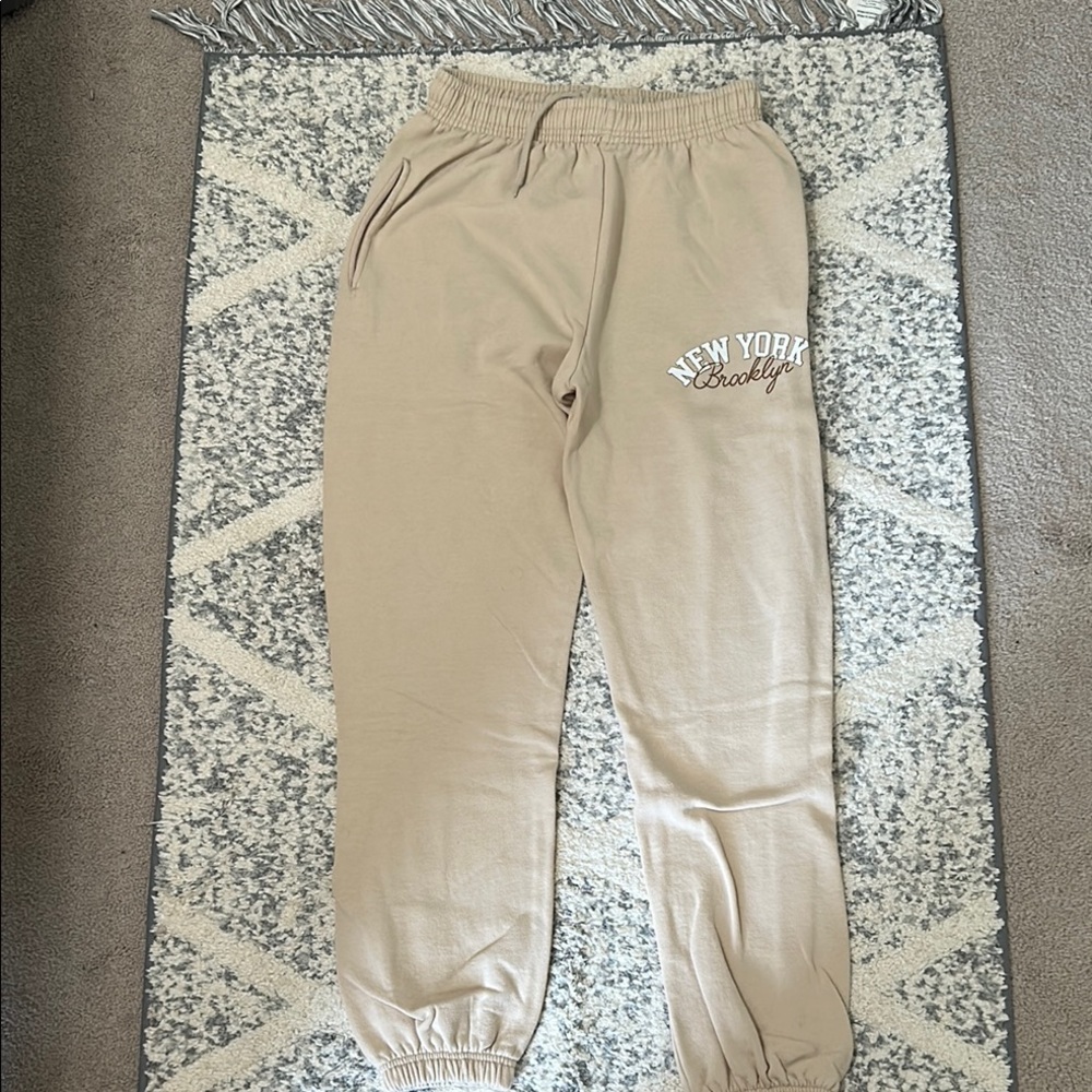 Kids Beige Jogger Pants